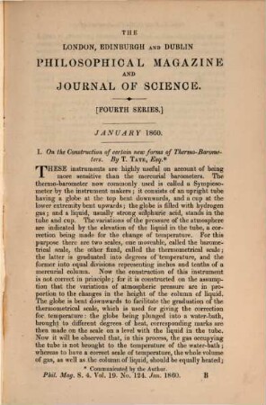 The London, Edinburgh, and Dublin philosophical magazine and journal of science. 19. 1860