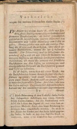 Vorbericht wegen des rechten Gebrauches dieses Buchs.