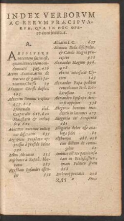 Index Verborum Ac Rerum Praecipuarum ...