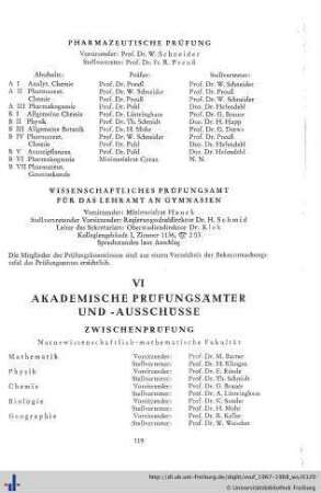 VI. Akademische Prüfungsämter- und -ausschüsse