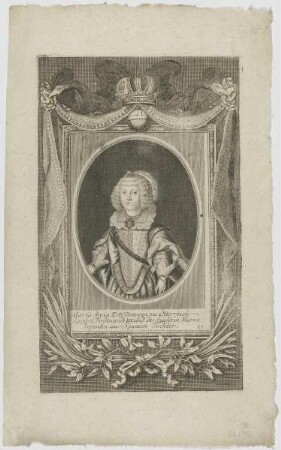Bildnis der Maria Anna, ErtzHerzogin zu Österreich, Kayser Ferdinandi III. und der Kayserin Mariae Tochter