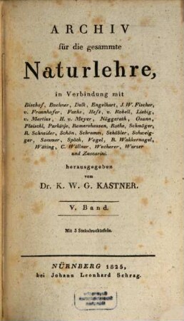 Archiv für die gesammte Naturlehre. 5, 5 (1825)