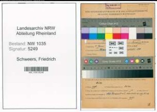 Entnazifizierung Friedrich Schweers , geb. 07.06.1892 (Kaufmaennischer Angestellter)