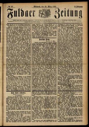 Ausgabe vom Mittwoch, den 23. März 1892.