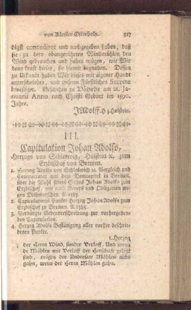 III. Capitulation Johan Adolfs