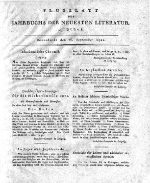 Buchhändler-Anzeigen für die Michaelmesse 1801.