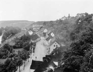 Elbogen, Stadt : Elbogen (Loket/Tschechische Republik). Blick vom Schloss auf die Stadt