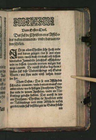Vam Ersten Deel. Dat sick de Christen eres Affschedes ...
