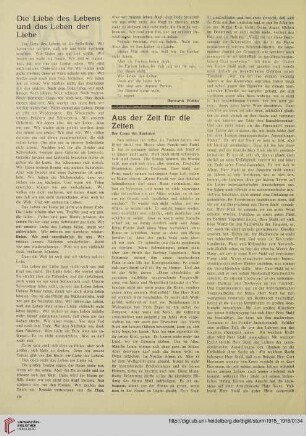 Aus der Zeit für die Zeiten