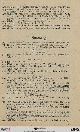 III. Nürnberg (Nr. 681-867)
