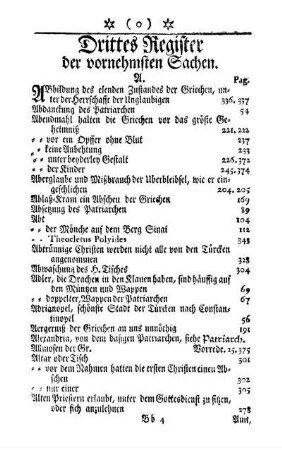 Drittes Register der vornehmsten Sachen