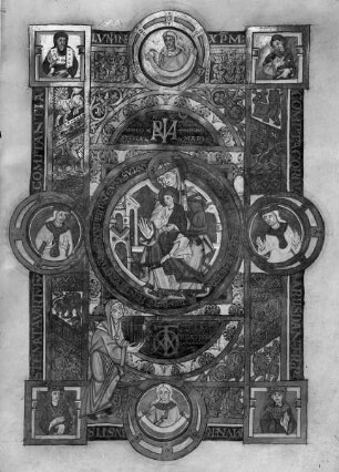 Uta-Evangelistar — Die Äbtissin Uta widmet das Buch der Madonna, Folio 2recto