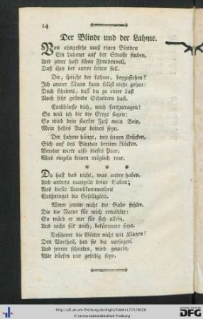 Der Blinde und der Lahme.