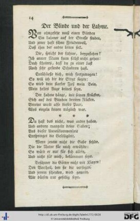 Der Blinde und der Lahme.