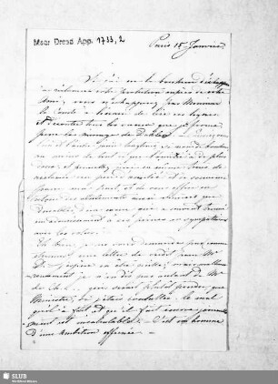 Nr. 2: Brief. Paris, 15.01.18??