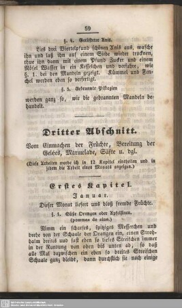Dritter Abschnitt. Vom Einmachen der Früchte, Bereitung der Gelées, Marmelade, Säfte u. dgl.