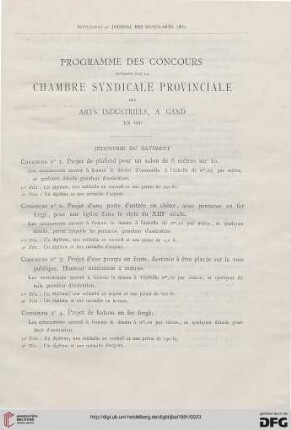 Supplément au Journal des beaux-Arts. 1881