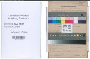 Entnazifizierung Oskar Hartmann , geb. 00.00.0000 (Heizer)