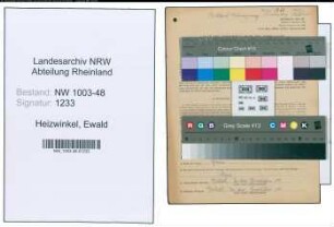 Entnazifizierung Ewald Heizwinkel , geb. 04.02.1899 (Kaufm.Angestellter)
