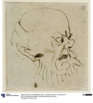 Kahlköpfiger Clown. Karikatur