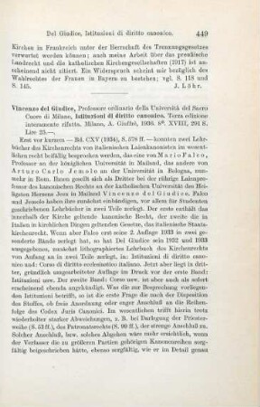 449-450 [Rezension] Del Giudice, Vincenzo, Istituzioni di diritto canonico