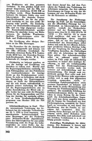Anrechnung der Förderungsbeiträge im FAD auf die Unterstützungen der öffentlichen Fürsorge [Sozialpolitik, Arbeitsbeschaffung, Arbeitsfürsorge]