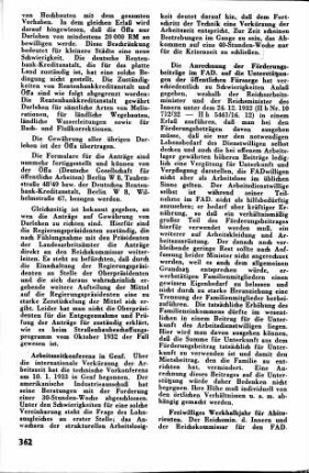 Anrechnung der Förderungsbeiträge im FAD auf die Unterstützungen der öffentlichen Fürsorge [Sozialpolitik, Arbeitsbeschaffung, Arbeitsfürsorge]