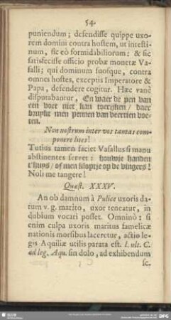Quaest. XXXV. An ob damnum a Pulice uxoris datum v.g. marito, uxor teneatur, in dubium vocari posset ...
