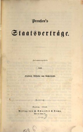 Preußen's Staatsverträge