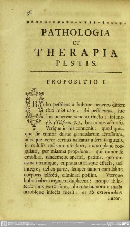 Pathologia Et Therapia Pestis