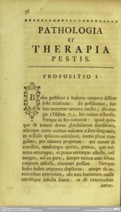 Pathologia Et Therapia Pestis