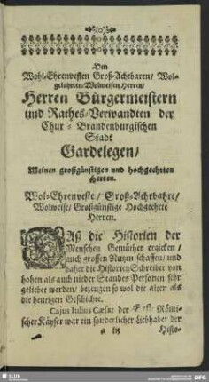 Dedication-Schrifft