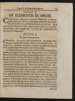 Caput V. De Elementis In Specie.