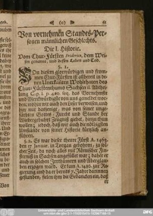 Von vornehmen Standes-Personen männlichen Geschlechts.