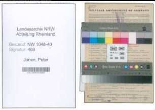 Entnazifizierung Peter Jonen , geb. 27.07.1900 (Anwalt)