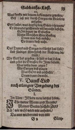 V. Danck-Lied nach erlangter Vergebung der Sünden
