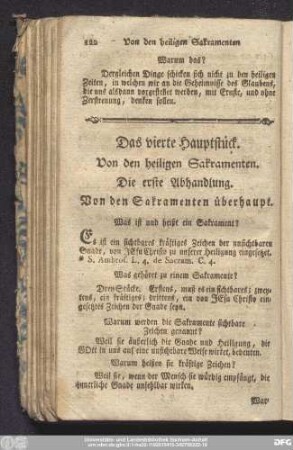 Die erste Abhandlung. Von den Sakramenten überhaupt.