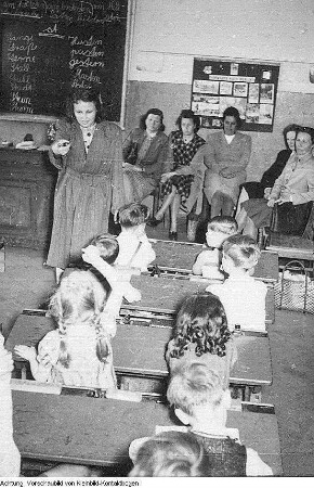 Schulbegehung, öffentlicher Unterricht, Mai 1950