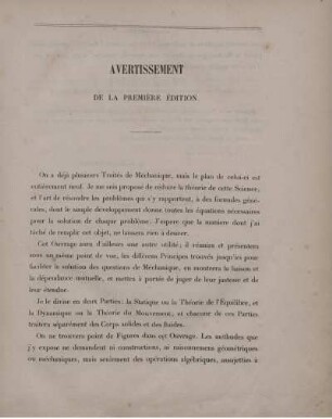 Avertissement de la première édition.