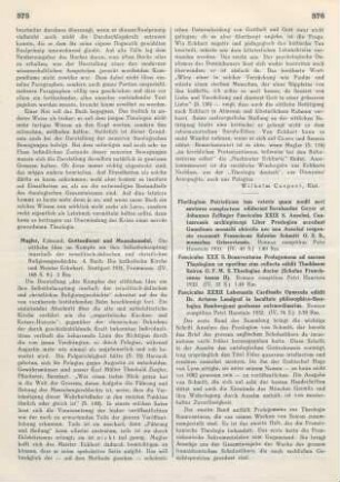 375-376 [Rezension] Mugler, Edmund, Gottesdienst und Menschenadel ; 4.Die katholische Kirche und Meister Eckehart