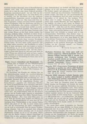 375-376 [Rezension] Mugler, Edmund, Gottesdienst und Menschenadel ; 4.Die katholische Kirche und Meister Eckehart