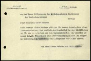 DAI Athen an M. Schede