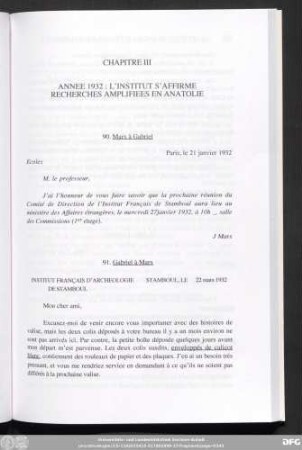 Chapitre III Annee 1932 : L՚Institut S՚Affirme Recherches Amplifiess En Anatolie