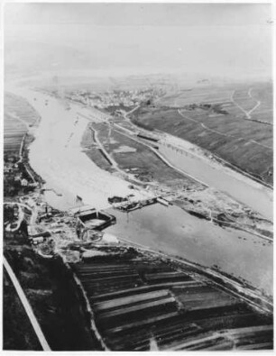 Staustufe Detzem, Baustelle Gesamtansicht