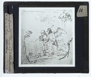 Rembrandt, Tobias und der Engel (Zeichnung, Wien Albertina 8778)