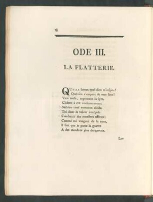 Ode III. La Flatterie.