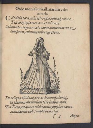 Ordo monialium albatarum velis atratis.
