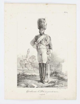 Gendarme d’elite en grande tenue, Blatt 21 der Folge "Kostüme der Kaisergarde"