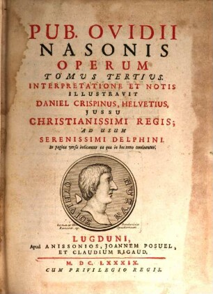 Pub. Ovidii Nasonis Operum Tomus ..., Tertius