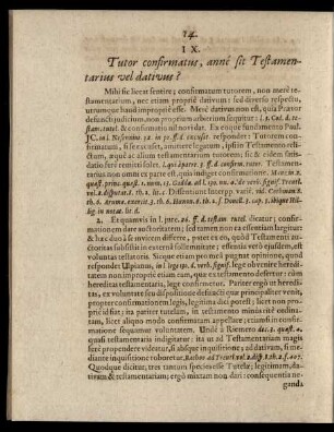 IX. Tutor confirmatus, anne sit Testamentarius vel dativus?